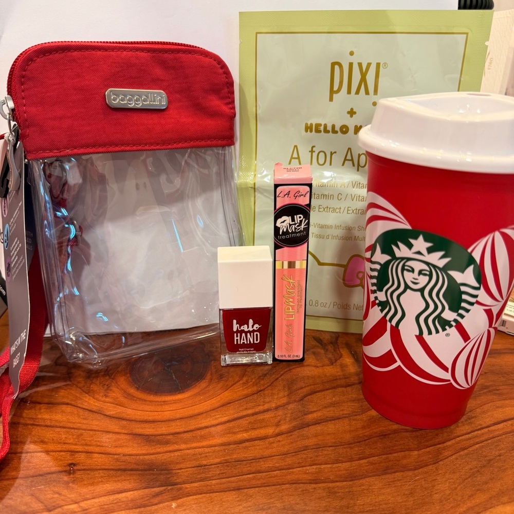 Bundle New Baggalini, Starbucks mug, pixi hello kitty mask